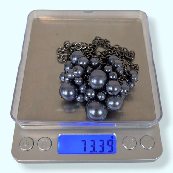 Vera Wang Dark Faux Pearl Bauble Necklace - Picture 5 of 5